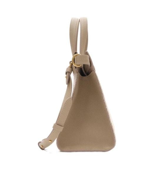 Burberry Natural Checked Top Handle Tote Bag