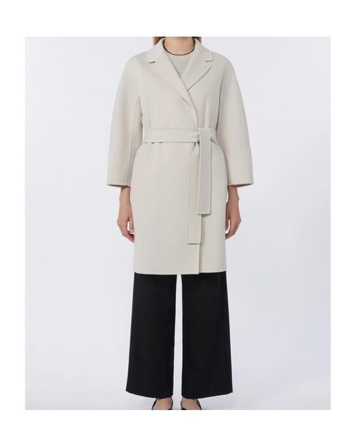 Max Mara White 'S Arona Belted Coat