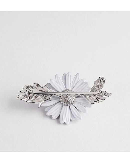 Dior White Charms Daisy Brooch for men