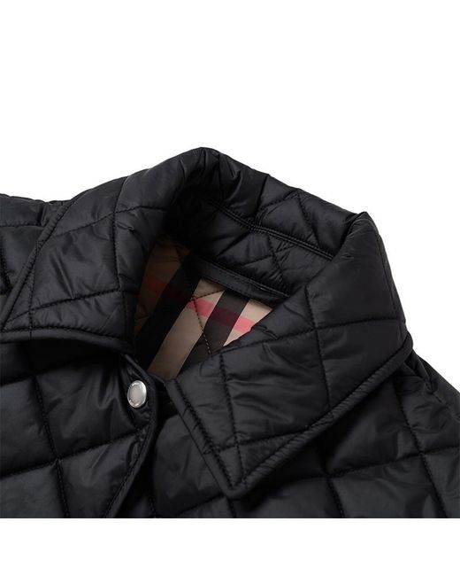 Burberry Black Long-Sleeved Quilted Cotton-Padded Jacket