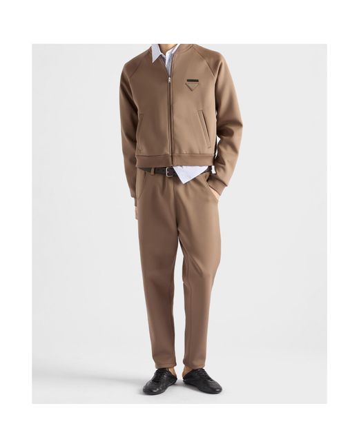 Prada Brown Technical Fleece Blouson Jacket for men