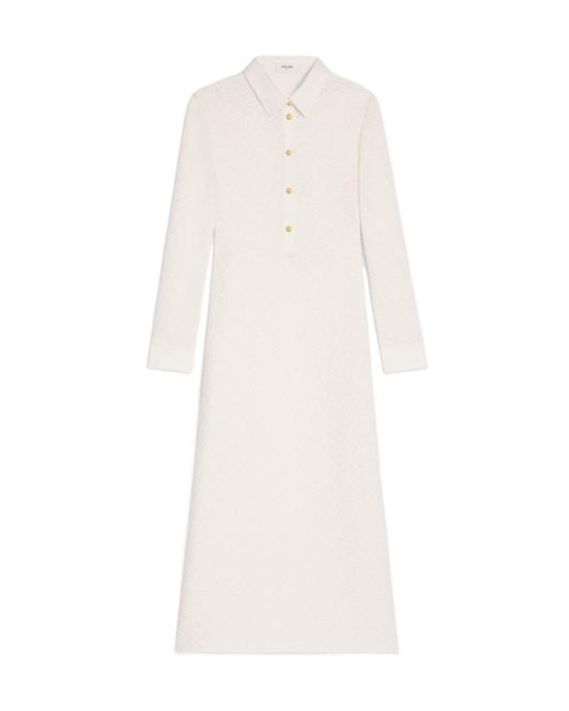 Céline White Midi Polo Dress