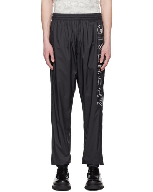 Givenchy Black Logo Embroidered Track Pants for men