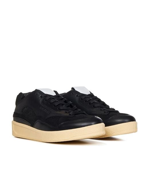 Jil Sander Blue Panelled Low-Top Sneakers for men