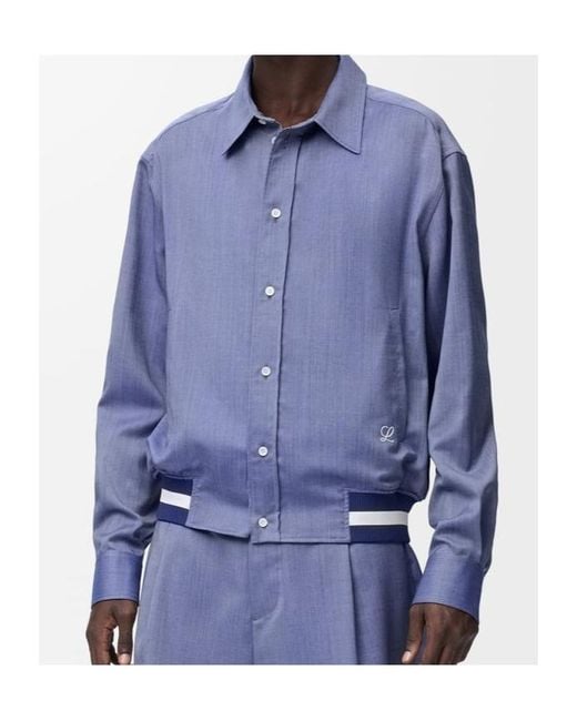 Loewe Blue Long-Sleeved Buttoned Jacket for men