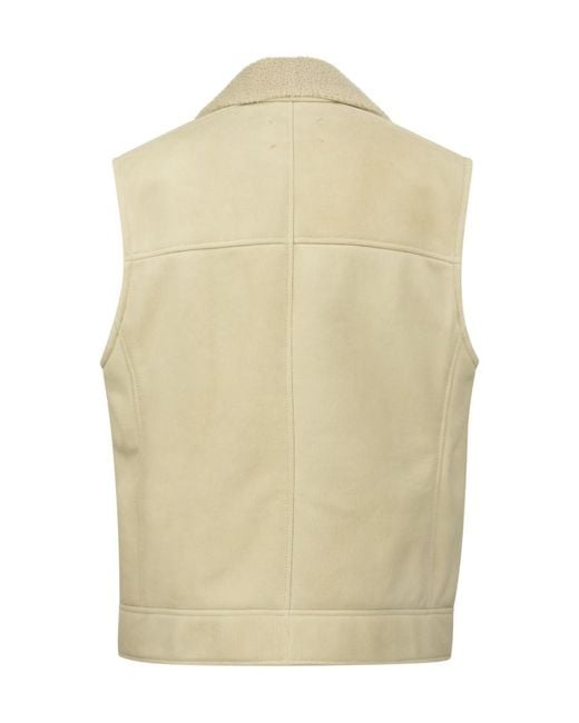 Brunello Cucinelli Natural Zip-Up Leather Vest for men