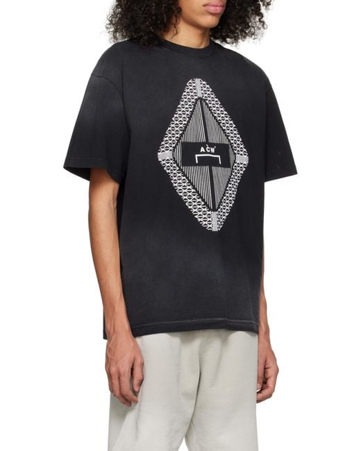 A_COLD_WALL* Black A-Cold-Wall* Gradient Logo Printed Crewneck T-Shirt for men