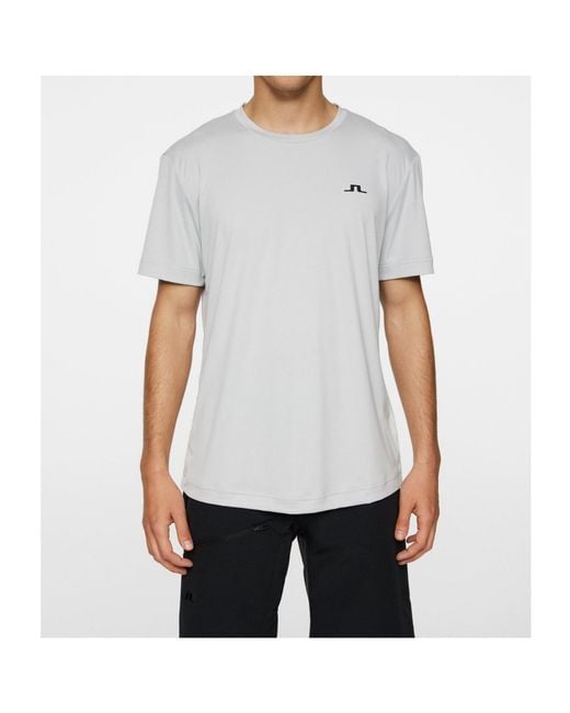 J.Lindeberg Gray Crew Neck Short-Sleeved T-Shirt for men