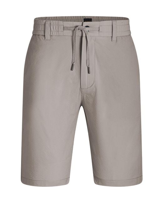 Boss Gray Seersucker Shorts for men