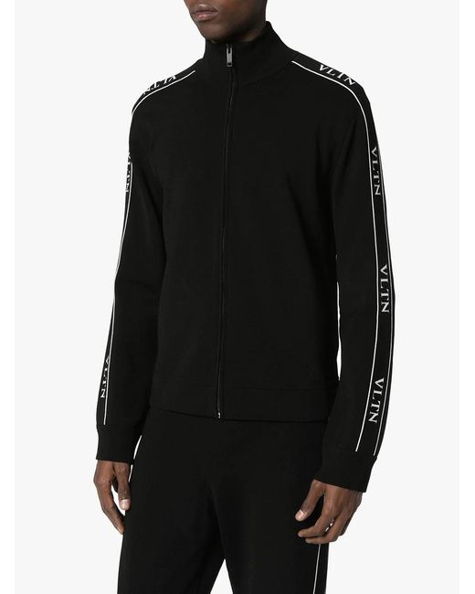 Valentino Black Zip-Up Sweatshirt for men