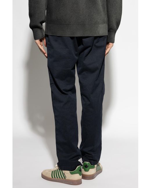 Stone Island Blue Compass Patch Straight-Leg Trousers for men