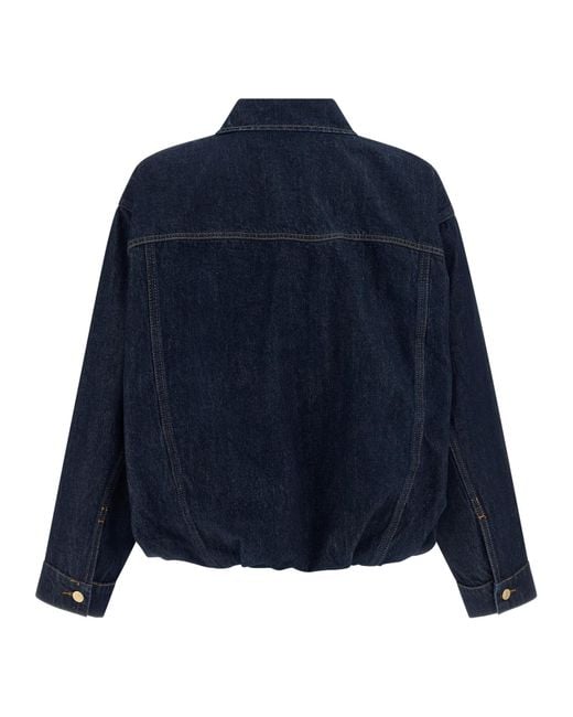 7 For All Mankind Blue Button-Down Denim Jacket