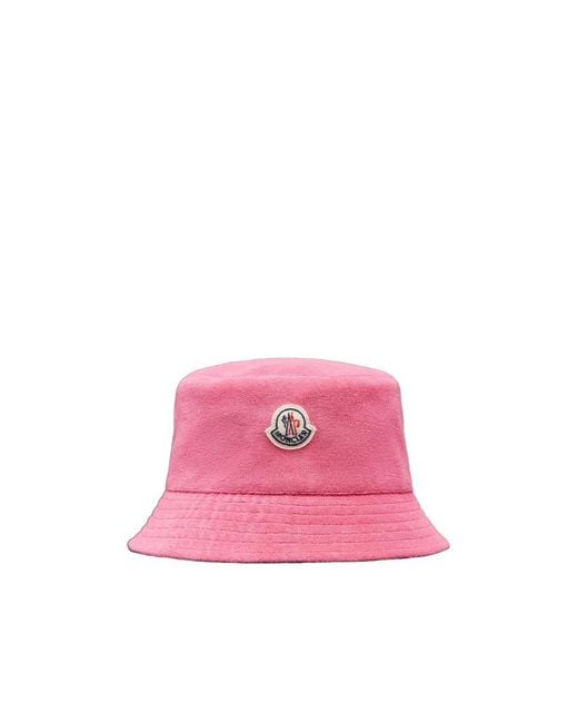 Moncler Pink Reversible Dropped Wide Brim Bucket Hat