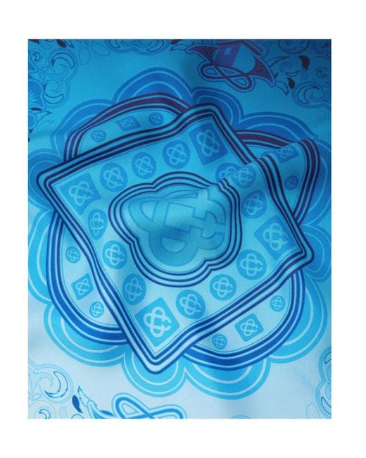Casablanca Blue Logo Printed Scarf for men