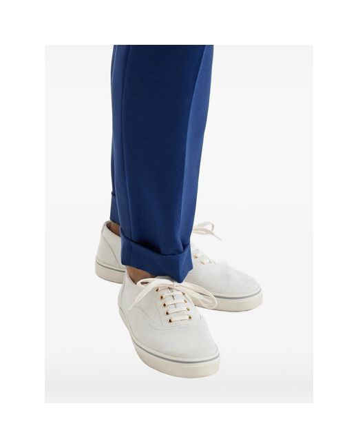 Brunello Cucinelli White Logo Patch Sneakers for men