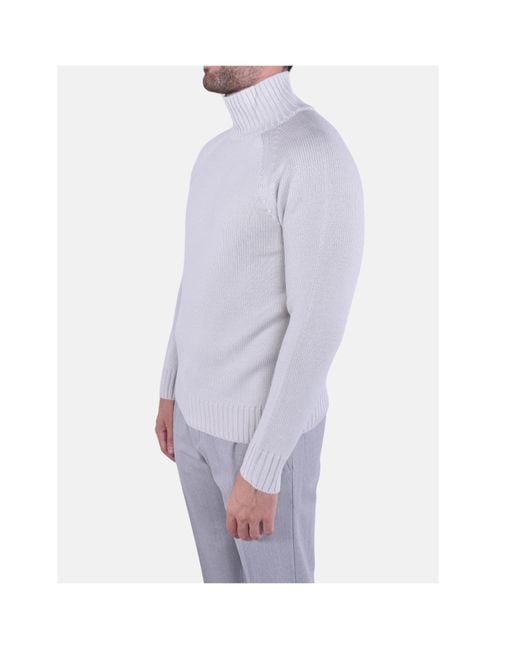 Eleventy Blue Ribbed Turtleneck Knitted Jumper for men
