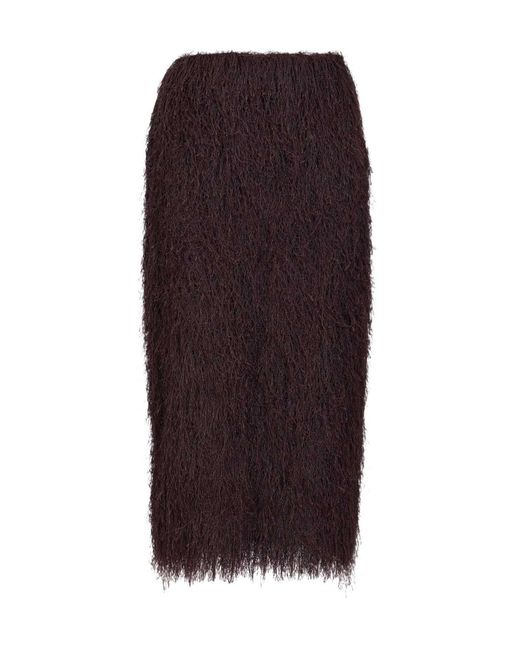 Dries Van Noten Purple Sokna Fringed Skirt