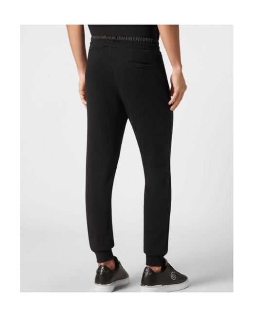 Philipp Plein Black Drawstring Straight Leg Pants for men