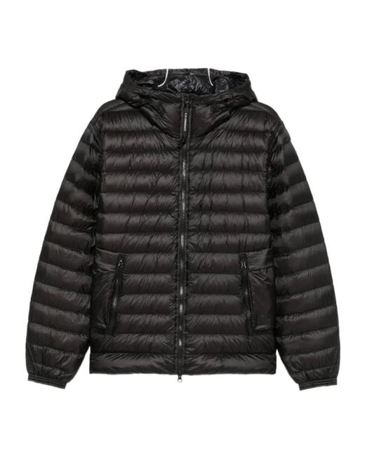 C P Company Black Goggle-Detail Padded Jacket for men