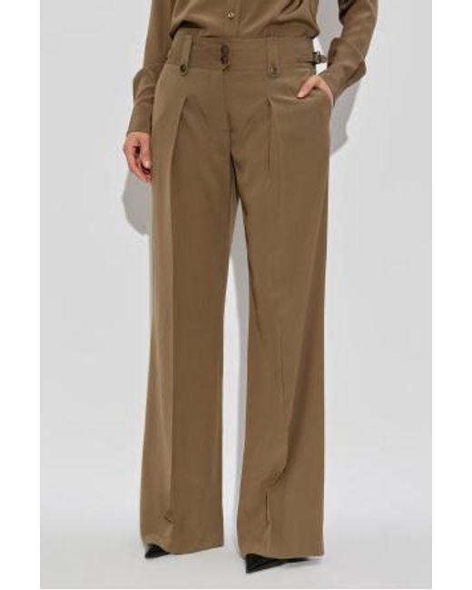 Tom Ford Natural Pleated Wide-Leg Trousers