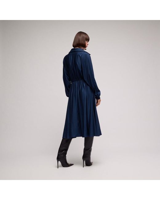 Gucci Black Gathered-Waist Crest Embroidered Long Dress
