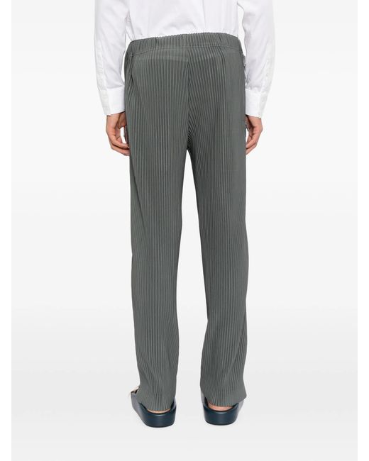 Homme Plissé Issey Miyake Gray Pleated Zip-Detail Trousers for men