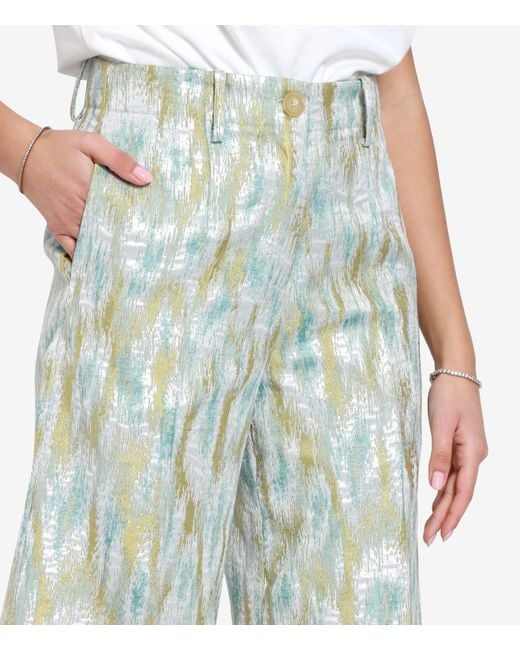 Erika Cavallini Semi Couture Blue Wide-Leg Cropped Trousers