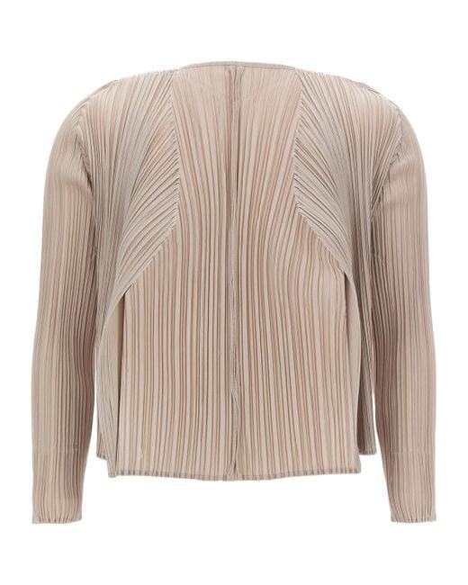 Pleats Please Issey Miyake Brown New Colorful Basics 4 Cardigan
