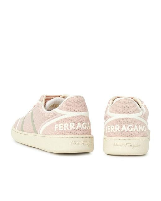 Ferragamo Natural Knitted Low-Top Sneakers