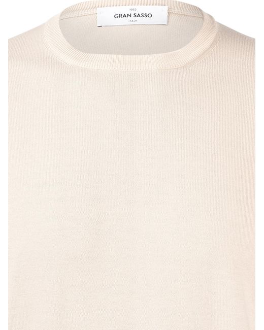 Gran Sasso Natural Crew Neck Knitted Sweater for men