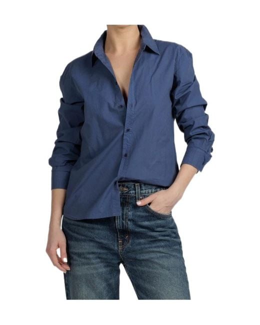 Nili Lotan Blue Long-Sleeved Shirt
