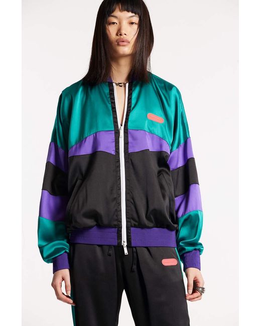DSquared² Black Colour-Block Zipped Bomber Jacket