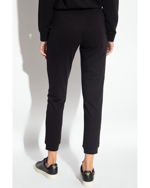 EA7 Blue Logo Printed Drawstring Pants
