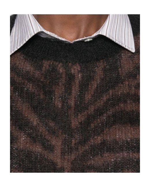P.A.R.O.S.H. Black Zebra-Pattern Crew-Neck Sweater