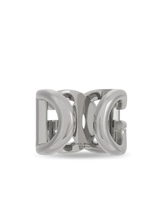 Dolce & Gabbana White Dg Logo Ring for men