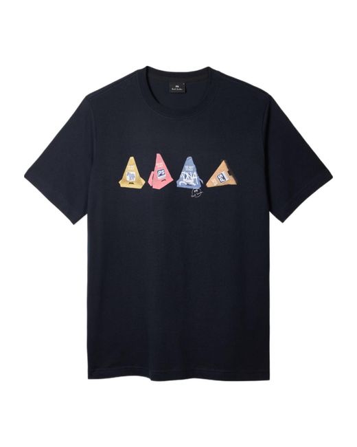 Paul Smith Blue Ps Paul Smith Graphic Print T-Shirt for men