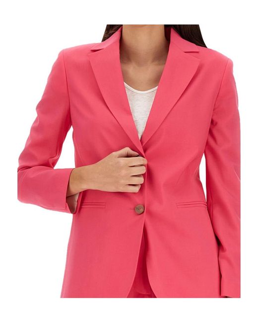 Alysi Pink Single-Breasted Buttoned Blazer