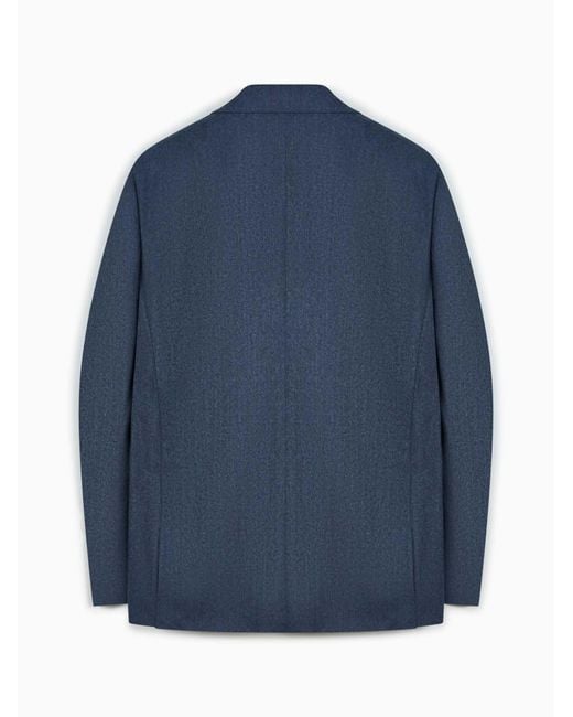 Canali Blue Long-Sleeve Blazer for men