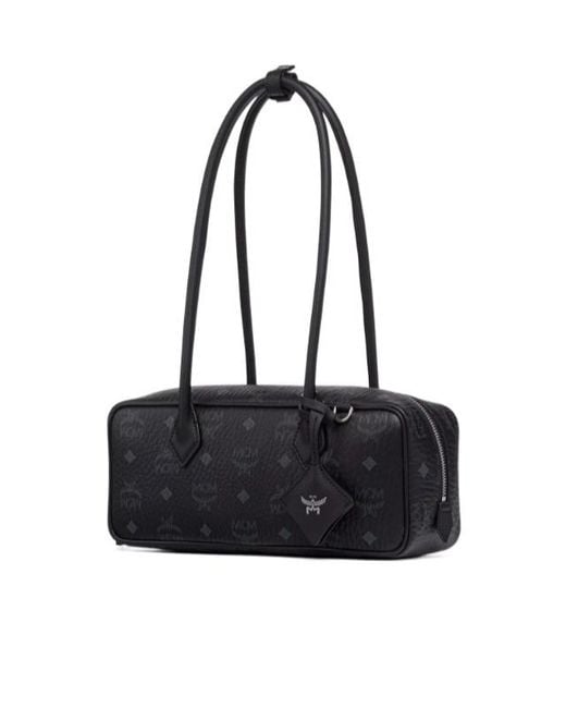 MCM Black Aren Visetos Shoulder Bag