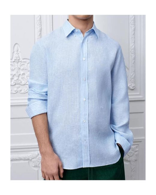Dior Blue Iviera Shirt With Embroidery for men