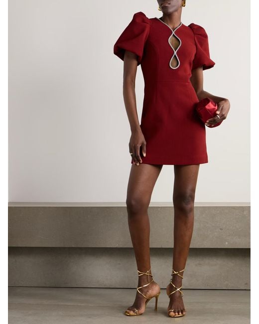 Rebecca Vallance Red Estella Cutout Mini Dress
