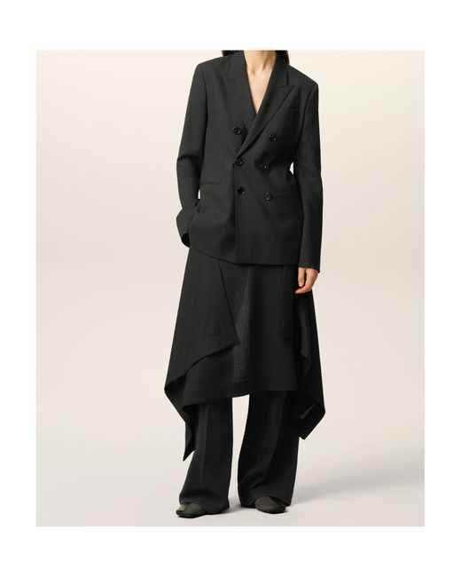 AMI Black Wool Skirt Trousers