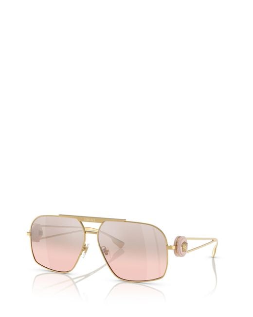 Versace Pink Geometric Frame Sunglasses for men