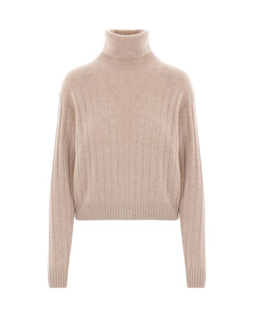 Prada Natural Roll-Neck Knitted Jumper