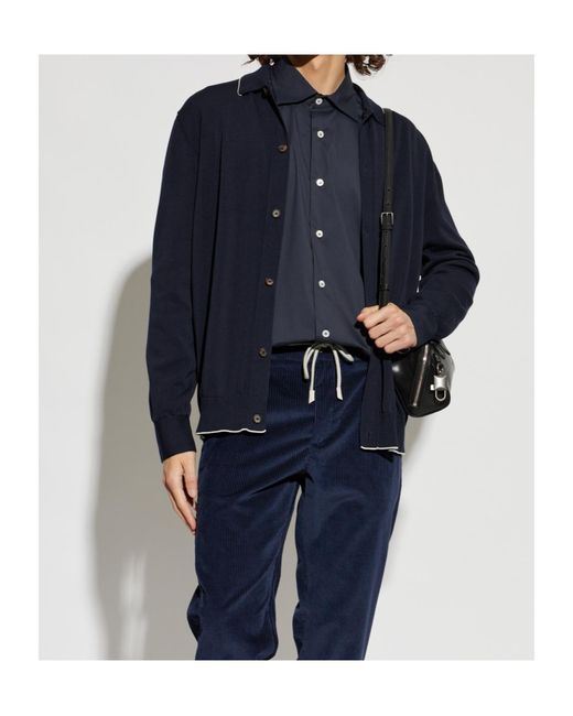 Eleventy Blue Long-Sleeve Classic Shirt for men