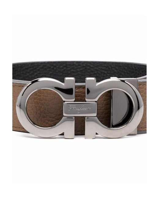Ferragamo White Logo Leather Belt for men