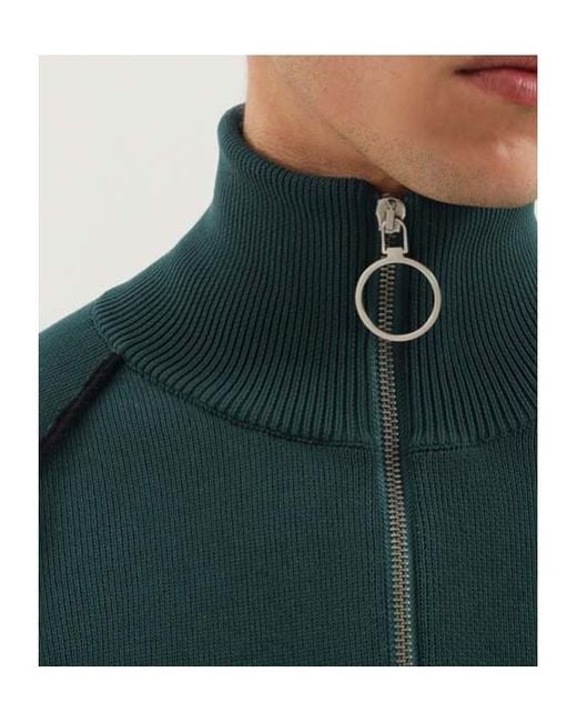 1989 STUDIO Green Full Zip Raglan Sweater for men