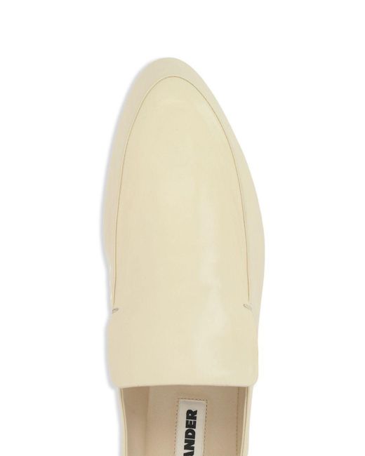 Jil Sander White Leather Loafers