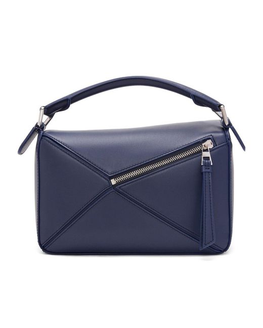Loewe Blue Anagram Embossed Small Puzzle Bag