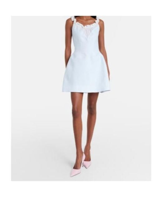 ShuShu/Tong White Ruffled Linen Minidress